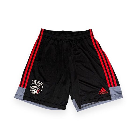 Adidas Vintage Rare Silky Soccer Shorts Sports Black Red Medium - Picture 5 of 12